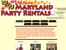 Tablet Screenshot of marylandpartyrentals.com